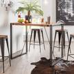 Barset Brave (5-teilig) Akazie massiv / Metall - Akazie / Anthrazit