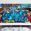 Vliesbehang Colours of Graffiti vliespapier - blauw - 432 x 290 cm