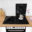 Fornuisafdekplaat Nero Carrara veiligheidsglas - zwart - 60 x 52 cm