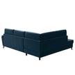 Canapé d’angle Chanly Microfibre - Microfibre Faria: Bleu marine - Méridienne longue à gauche (vue de face) - Sans fonction couchage