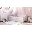 Einzelbett Emma (inkl. Matratze) Weiß - Pink - Holzwerkstoff - Kunststoff - 164 x 85 x 70 cm