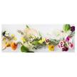 Glasbild Frische Kräuter mit Essblüten Mehrfarbig - 125 x 50 x 0,4 cm - 125 x 50 cm