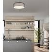 Plafondlamp Sanna I Wit - Grijs - Metaal - Plastic - Textiel - Hoogte: 10 cm