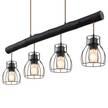Hanglamp Mina IV Zwart - Metaal - Massief hout - 83 x 140 x 14 cm