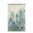 Wandkleed Blauwe Lentebloemen II textiel & massief hout (houtsoort) - blauw - 100cm x 150cm x 0,3cm - 100 x 150 cm