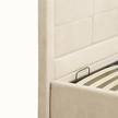Lit capitonné Tiles Crème - 160 x 200cm - Sans espace de rangement