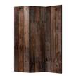 Paravento Wooden Hut Tessuto non tessuto su legno massello  - Marrone - 3 pannelli