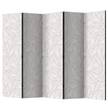 Kamerscherm Colourless Leaves vlies op massief hout  - beige - 5-delig