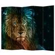 Paravento Abstract Lion Tessuto non tessuto su legno massello  - Multicolore - 5 pannelli
