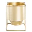 Deko-Übertopf Cube Eisen - Gold
