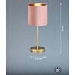 Tafellamp Aura fluweel/ijzer - 1 lichtbron - Roze