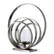Kaarsenhouder met ringen aluminium - zilverkleurig - 32cm x 34cm x 22cm