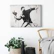 Afbeelding Banksy Flower Thrower polyester PVC/sparrenhout - wit/zwart