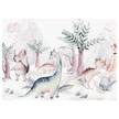 Afbeelding Dinosaurs World polyester PVC/sparrenhout - blauw  /wit