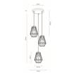 Hanglamp Endorfina V staal - 3 lichtbronnen