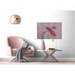 Afbeelding Peacock polyester PVC/sparrenhout - Kersenrood/grijs