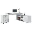 Eckschreibtisch Infinity Lichtgrau / Chrom