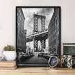 Bild Manhattan Bridge in America V Papier / Kiefer - Schwarz;Weiß - 70 x 100 cm