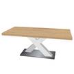 Table Macey (Extensible) - Imitation chêne noueux - Largeur : 180 cm - Blanc