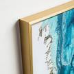 Quadro Iconic Foglie - Blu / Oro - 50 cm × 120 cm