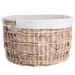 Wäschekorb mit Wäschesack HONEY COMB Baumwolle / Eisen / Wasserhyazinthe - Natur / Creme - Durchmesser: 38 cm