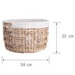 Wäschekorb mit Wäschesack HONEY COMB Baumwolle / Eisen / Wasserhyazinthe - Natur / Creme - Durchmesser: 38 cm
