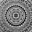 In-/ Outdoorteppich COLOUR CLASH Circles Polypropylen / recyceltes Material - Schwarz / Weiß