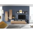 Wandkast Littor inclusief verlichting - Antracietkleurig/Eikenhouten look