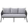 Loungeset SLING TIME (4-teilig) Aluminium / Polyester - Anthrazit / Hellgrau