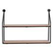 Mensola Cuddalore Metallo - Nero / Effetto rovere