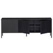 Sideboard Woodrow II Kiefer massiv - Schwarz