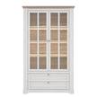 Vitrinekast Sandvik incl. verlichting - witte eikenhouten look/Nelson eikenhouten look