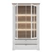 Vitrinekast Sandvik incl. verlichting - witte eikenhouten look/Nelson eikenhouten look