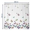 Tenda per doccia farfalle Poliestere - Multicolore - 200 x 220 cm