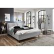 Gestoffeerd bed Valetta Lichtgrijs - 160 x 200cm - Zwart