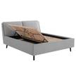 Gestoffeerd bed Valetta Lichtgrijs - 160 x 200cm - Zwart