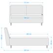 Gestoffeerd bed Valetta Lichtgrijs - 160 x 200cm - Zwart