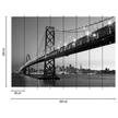 Fotomurale San Francisco Skyline Grigio Tessuto non tessuto - Nero / Bianco - 3,84cm x 2,6cm