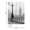 Fotobehang London Fog Skyline vlies - zwart / wit - 1,92cm x 2,6cm