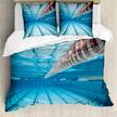 Beddengoed Hobby microvezel polyester - hemelsblauw - 200x200cm + 2 kussens 80x80cm