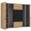 Armadio con ante battenti Franken Effetto rovere / Nero opaco