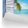 Outdoor-Poster Strandfenster Leinwand - Blau