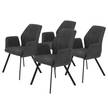 Chaise à accoudoirs Valladolid Anthracite - Lot de 4
