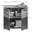 Waschbeckenunterschrank Yukon Basalt Grau / Eiche Dekor