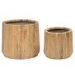 Set bloempotten Tirsa (2-delig) beton/waterhyacint (Eichhornia crassipes) - beige