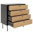 Kommode MODERNIST Eichenfurnier / Aluminium - Schwarz / Natur
