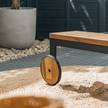 Gartenliege Flyn mit Auflage und Ablage Braun - Holz teilmassiv - Metall - Kunststoff - 80 x 32 x 200 cm