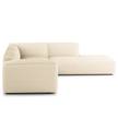 Divano angolare 3 posti récamière HUDSON Velluto a coste Snor: beige - Longchair preimpostata a destra