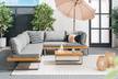 Gartenloungeset Molou 6-teilig A Webstoff / Akazie - Grau / Braun