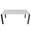 Table MOATO aspect marbre Céramique / Métal - Imitation marbre blanc